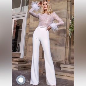 Nadine Merabi Amelia White Jumpsuit